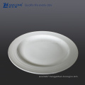 Large Size Bone China Raw Material White Wavy Dinner Plates, Bulk Ceramic Plates